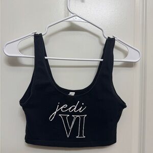 Los Angeles Apparel Star Wars Black Jedi VI Crop Top Sports Bra